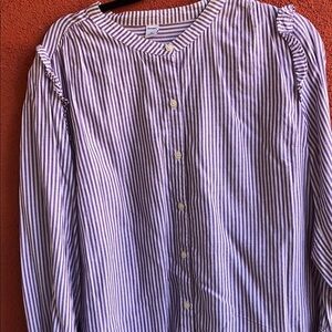 Women's Purple Striped Button-Down Shirt
